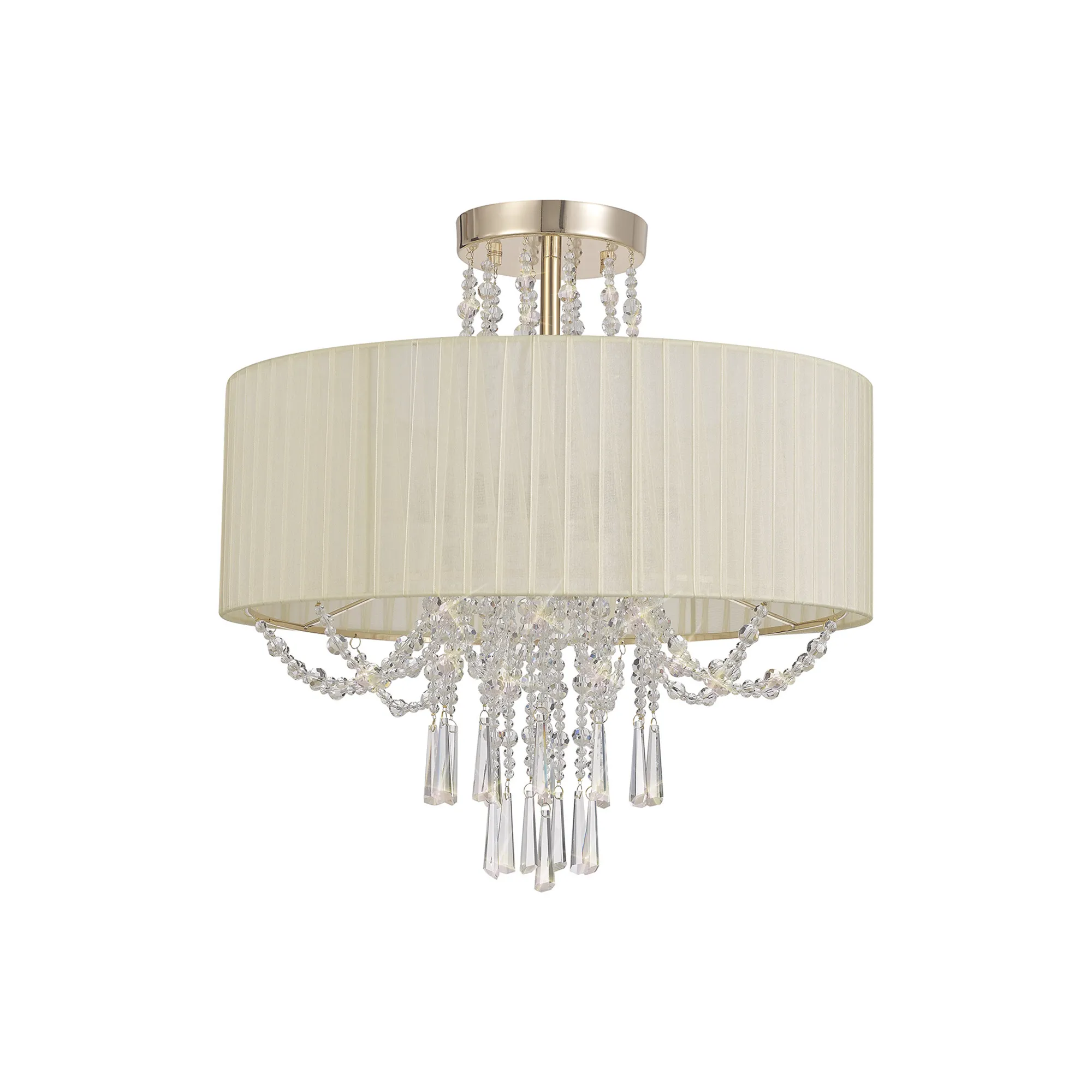 Freida Semi Flush Ceiling 6 Light French Gold IL31757  Diyas Freida French Gold-Ivory Cream